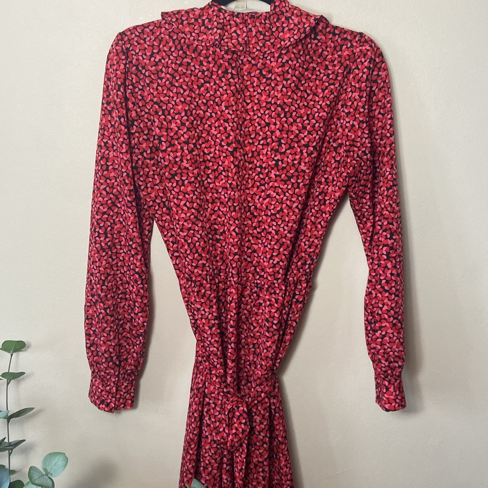 Michael Kors Petal Crepe Ruffled Wrap Dress Long maxi Women's Medium Pink Red - Picture 8 of 8